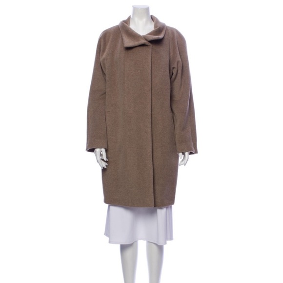 Gerard Darel Virgin Wool Cocoon Minimalistic Tan Coat size 10 - Picture 2 of 16